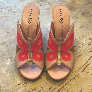 Katy Perry Chunky Heel Kirra Platform Pink Butterfly Shoes